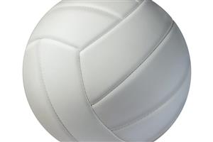 Closeup of a white volleyball